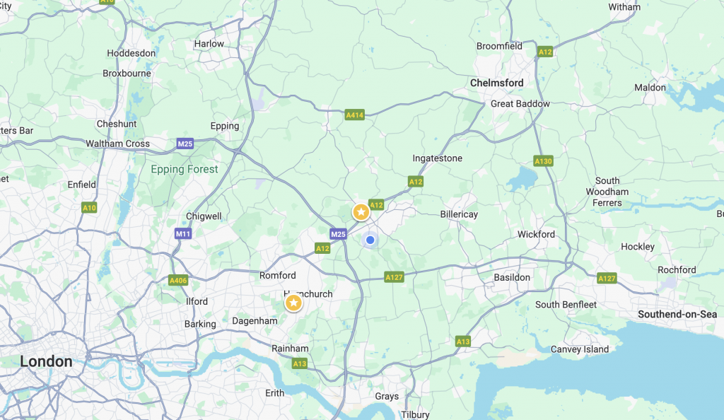 London & Essex Map